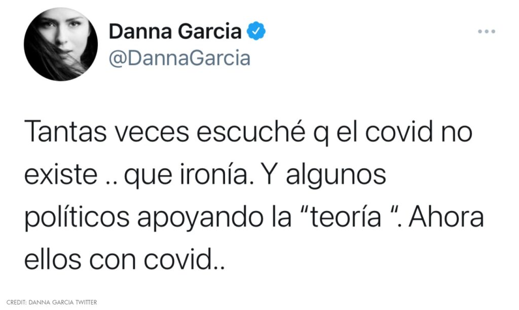 Danna García Reaccionó a que Amlo tiene coronavirus